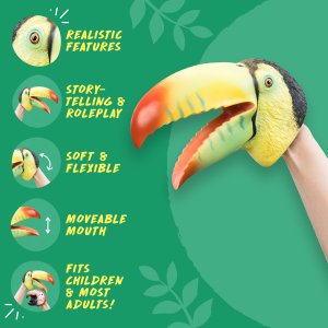 Wild Thingz Hand Puppet - Green Toucan