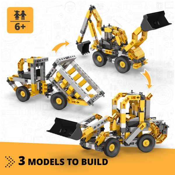 Engino Creative Builder: 3-in-1 Construction Vehicles Set (Wheeled Loader) - Image 2