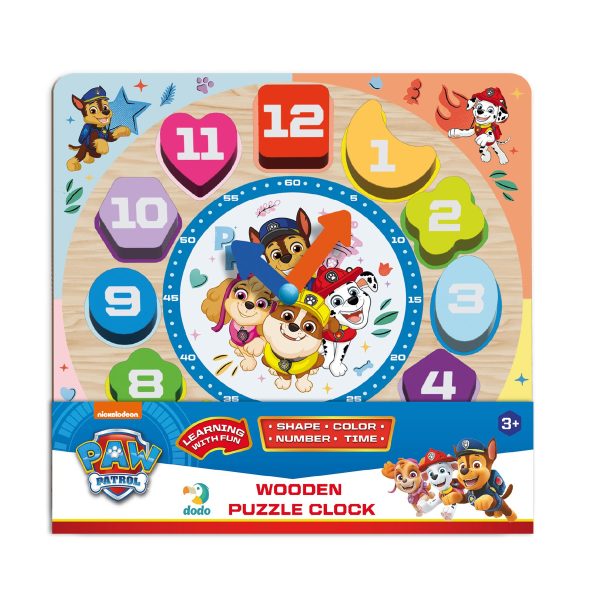 Dodo Paw Patrol Wooden Learning Clock Puzzle - Image 2