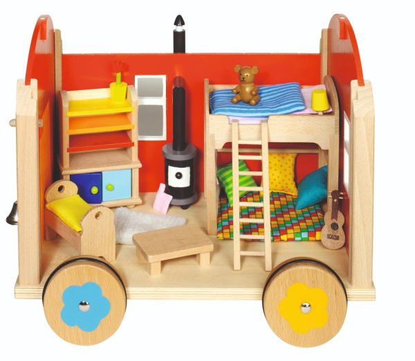 Doll's caravan with accessories