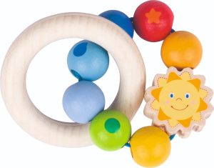Sun Wooden Grasping Ring Rattle