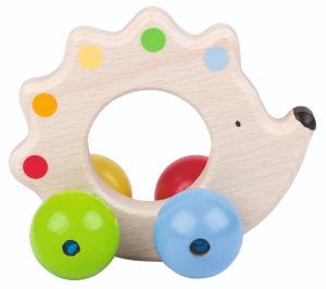 Wooden Hedgehog Grasping Toy Rattle