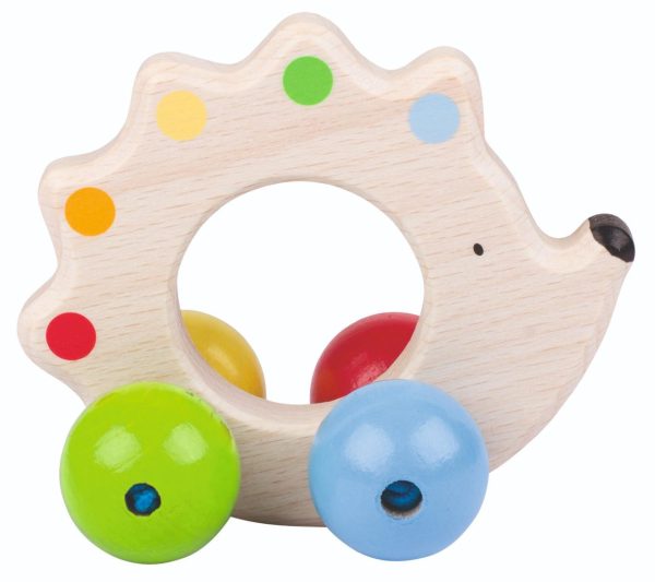 Wooden Hedgehog Grasping Toy Rattle