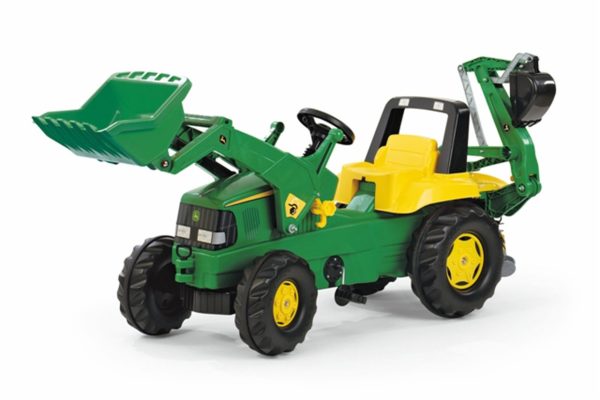 Rolly Jnr JD Tractor with Front loader & Rear Excavator 