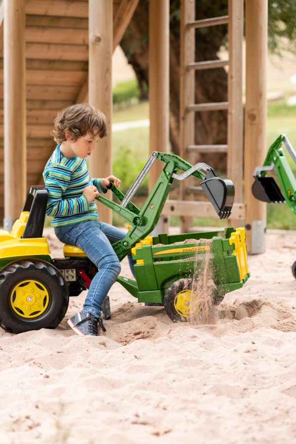 Rolly Jnr JD Tractor with Front loader & Rear Excavator  - Image 2