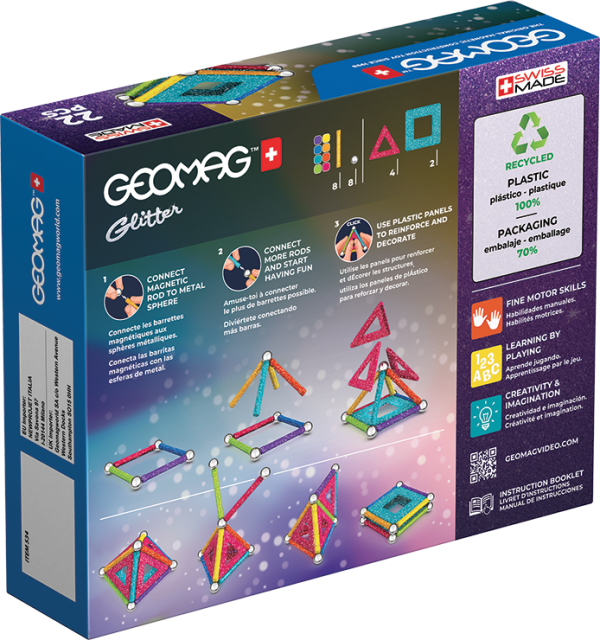 Geomag Glitter Panels Recycled 22 Pieces Set - Image 2
