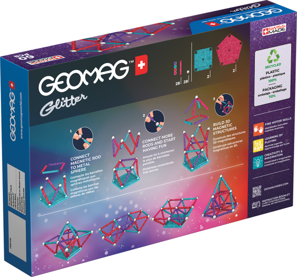 Geomag Glitter Recycled 60 Pieces Set - Image 2