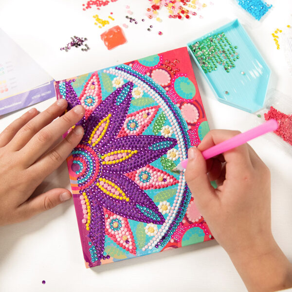 Diamond Paint Notebook Flower Mandala Pink - Image 4