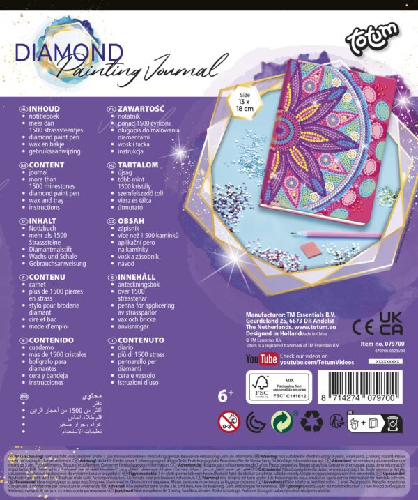 Diamond Paint Notebook Flower Mandala Pink - Image 3