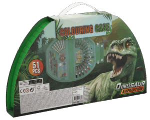 Dino Colouring Case half round - 51 pcs