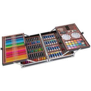 Art set 145 pcs in metal box, black - 34x23cm