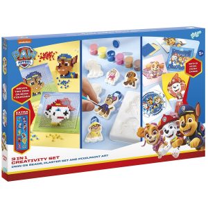 Paw Patrol 3 in 1 Creativity Set with Iron on Beads Plaster Set and Pixelpaint Art