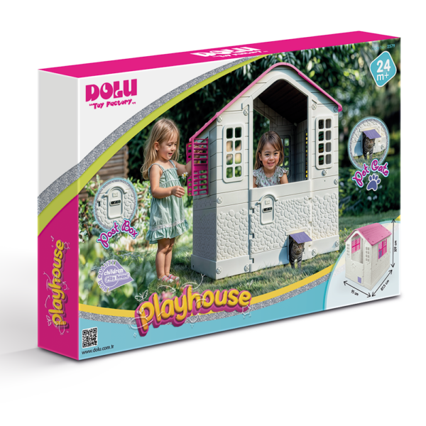 Dolu Kids Outdoor Playhouse – Pink - Image 4
