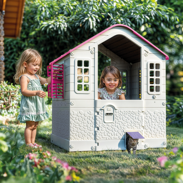 Dolu Kids Outdoor Playhouse – Pink - Image 7