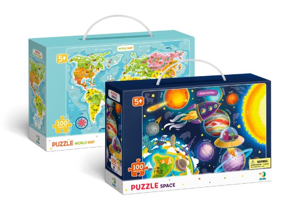 Dodo World Map & Space Jigsaw Puzzles Set (2 x 100 Pieces) - Image 6