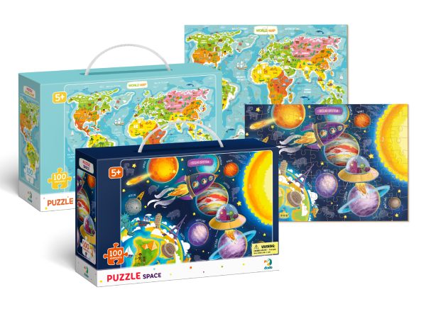 Dodo World Map & Space Jigsaw Puzzles Set (2 x 100 Pieces) - Image 7