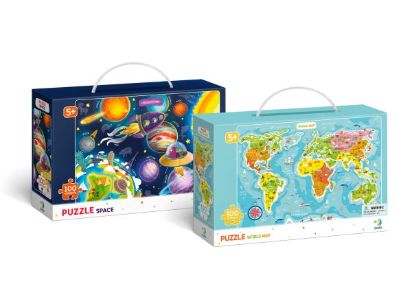 Dodo World Map & Space Jigsaw Puzzles Set (2 x 100 Pieces) - Image 4