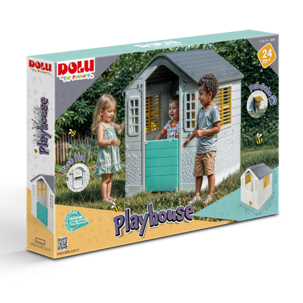 Dolu Kids Outdoor Playhouse – White - Image 3