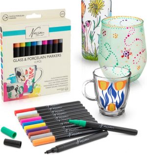 Glass & porcelain markers 12 pcs in FC window box