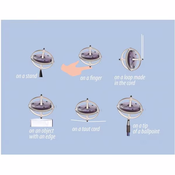 UFO Lighting Gyroscope  - Cream and Blue - Image 5