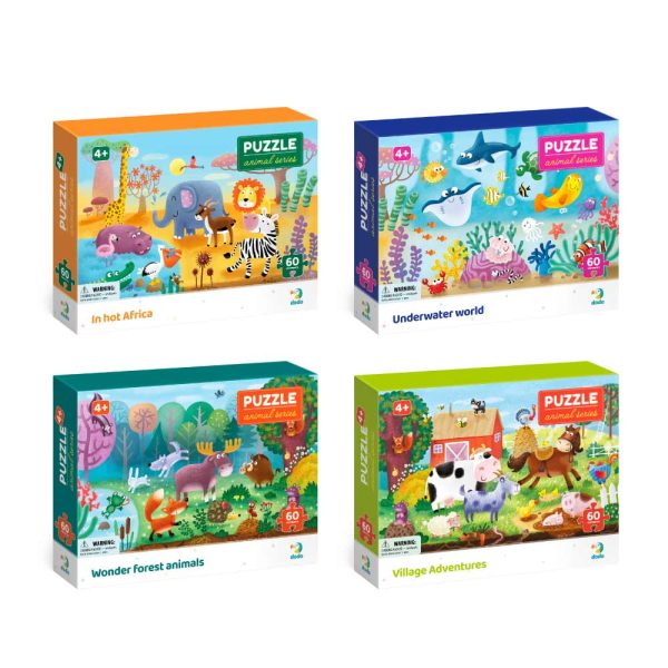 Dodo Animals 4-in-1 Jigsaw Puzzle Set (4 x 60 Pieces) - Image 4
