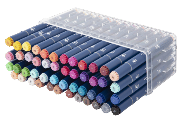 Round dual markers, 48 pcs in transparent box - Image 2