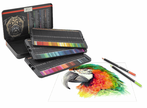 Coloured pencils, 120 pcs in tin box - Image 4