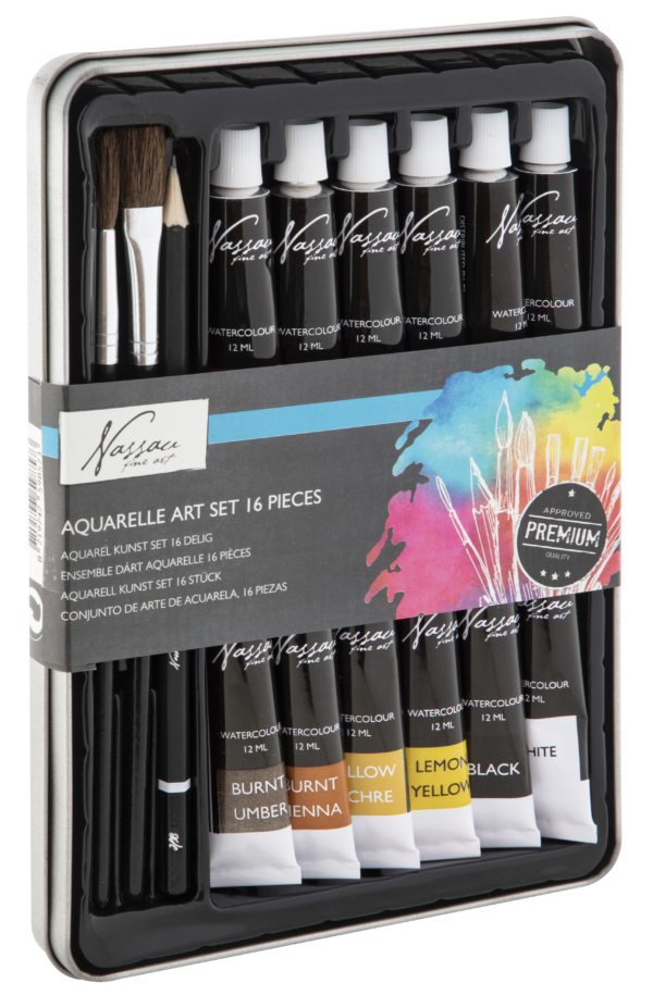 Paint set, aquarel, 16 pcs in tin box - Image 3