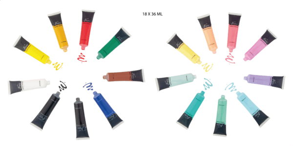 Paint acrylic, 18 x 36 ml, 9x bright/9x pastel - Image 6