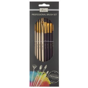 Professional brush set, 10 pcs in paper packaging