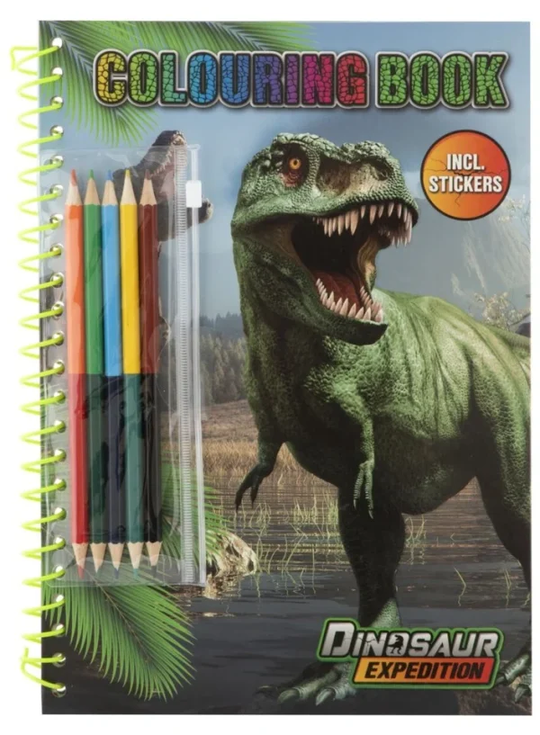 Dino Colouring book A4, 30 sheets +5 pencils