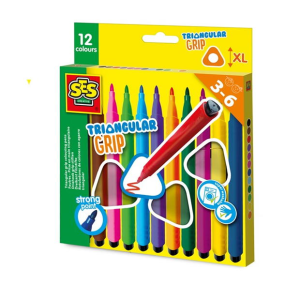 Triangular grip colouring pens