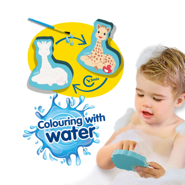 Sophie la giraffe - Colouring in the bath with water - Image 4