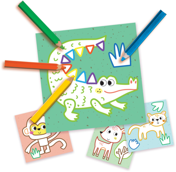 My first - 3 in 1 Fingerpainting, colouring and sticking shapes - Image 3