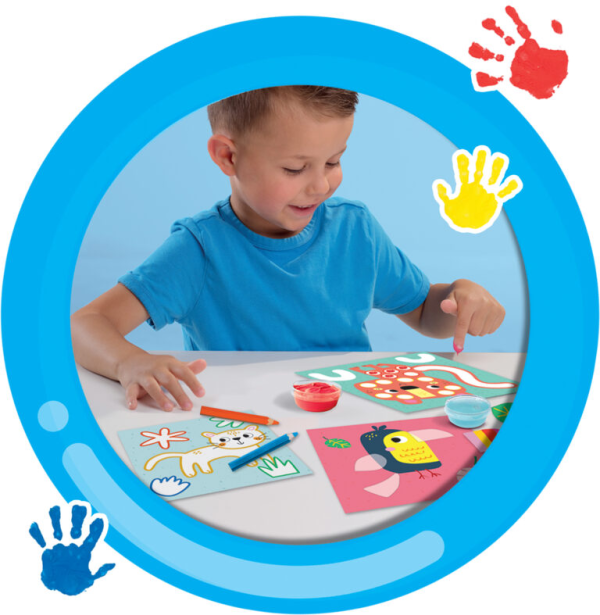 My first - 3 in 1 Fingerpainting, colouring and sticking shapes - Image 4