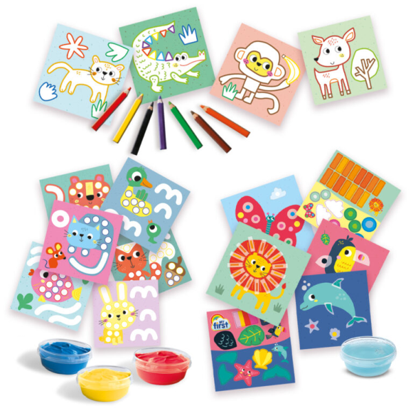My first - 3 in 1 Fingerpainting, colouring and sticking shapes - Image 5