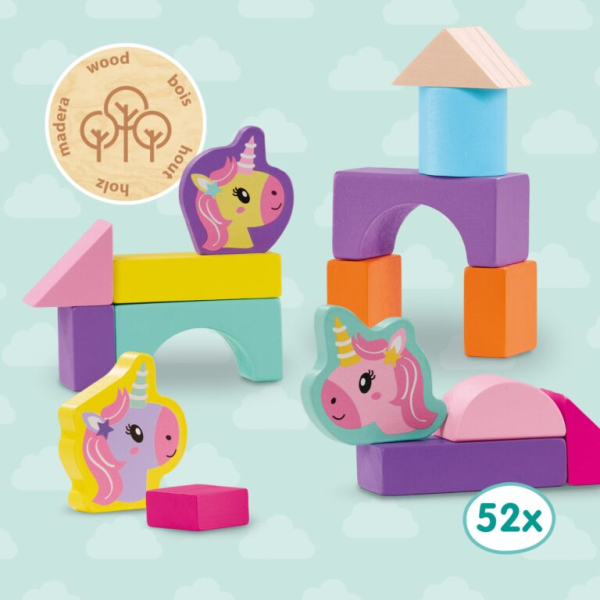 Wooden building blocks unicorn 52pcs - Image 6