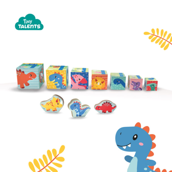 Stacking blocks tower with dino figures - Image 7