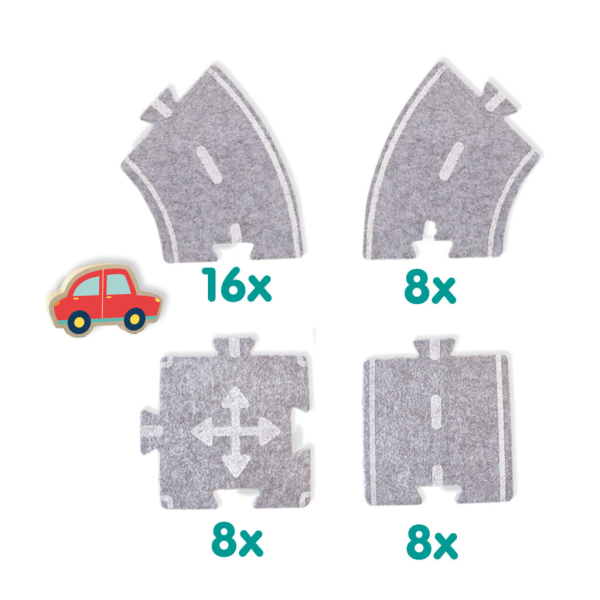 Felt road circuit 40pcs with car - Image 3
