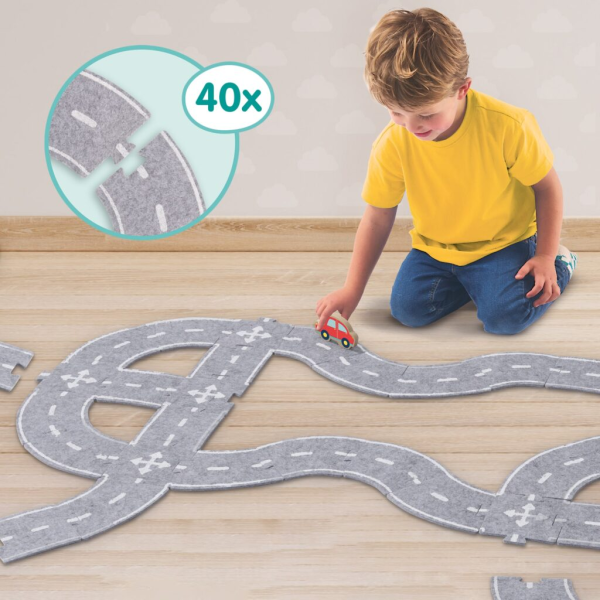 Felt road circuit 40pcs with car - Image 4