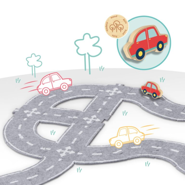 Felt road circuit 40pcs with car - Image 5