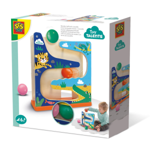 Wooden ball track crocodile