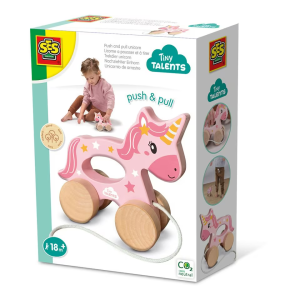 Push and pull 2 in 1 wooden unicorn