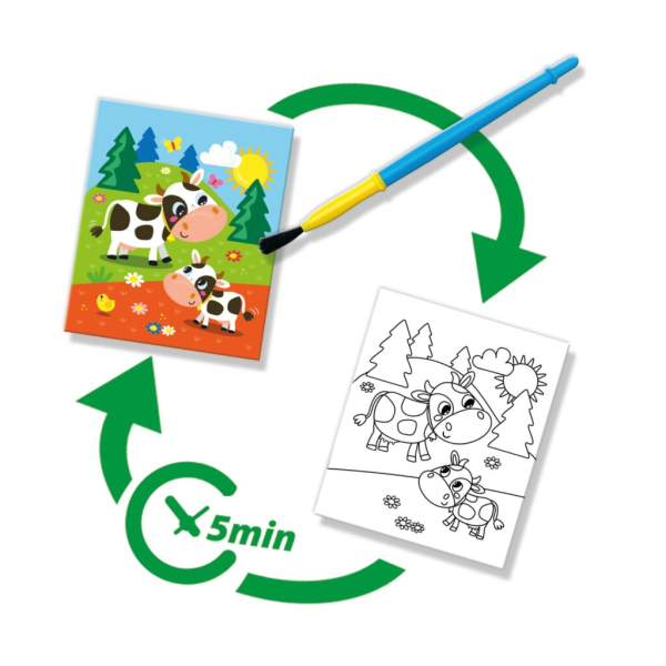 Colouring with water book with water brush - Farm - Image 4