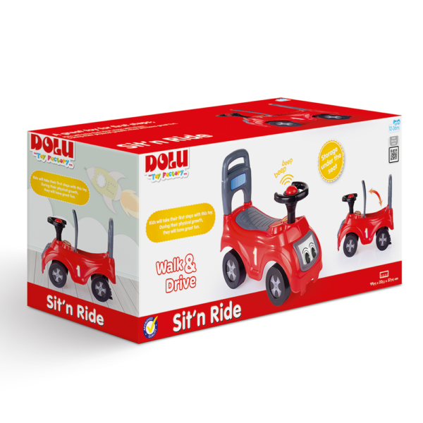 Dolu Sit 'n' Ride Car - Red - Image 2