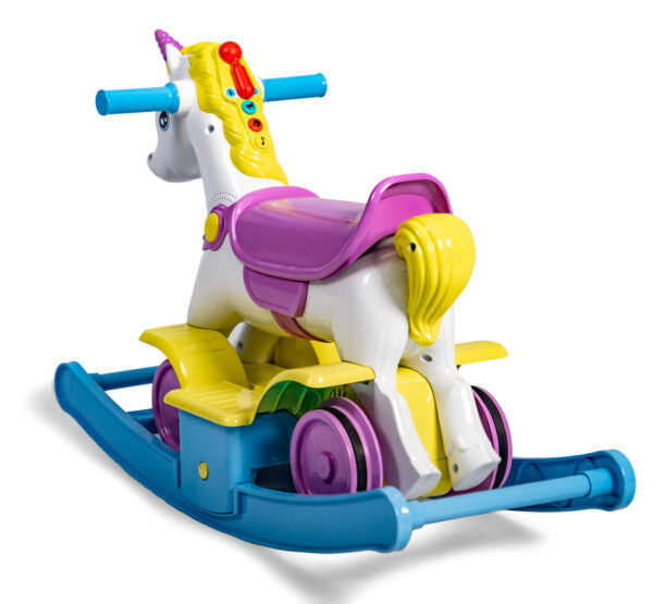 Rollplay Rainbow Unicorn Train/Rocker 2 in 1 - Image 3