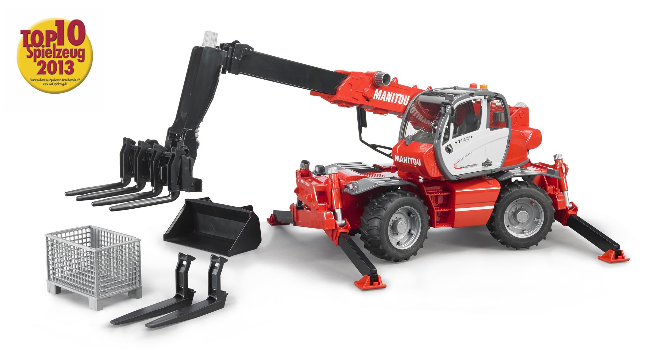 Manitou MRT 2150 Telescopic Forklift with Accessories Toy - Image 7