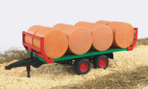 Bale Transport Trailer Toy with 8 Round Bales