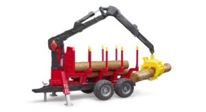 Forestry Trailer with Loading Crane and Logs Toy