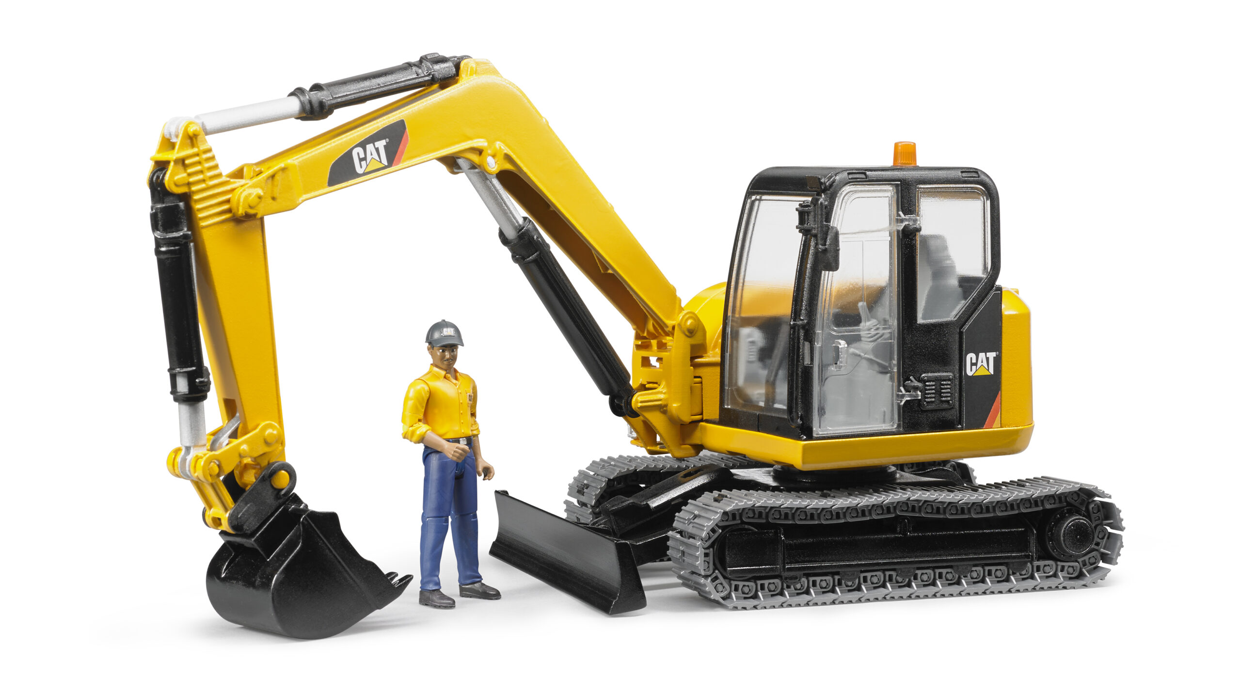 CAT Mini Excavator with Worker Figure Toy